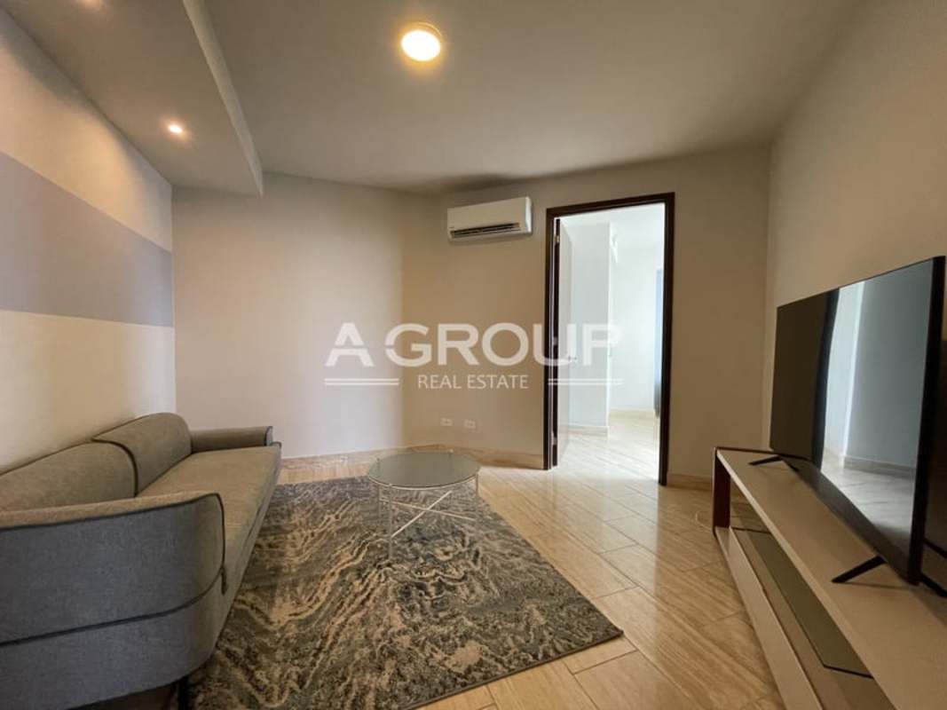 Minimalist living room with large windows and ocean skyline views in The Regent Costa del Este