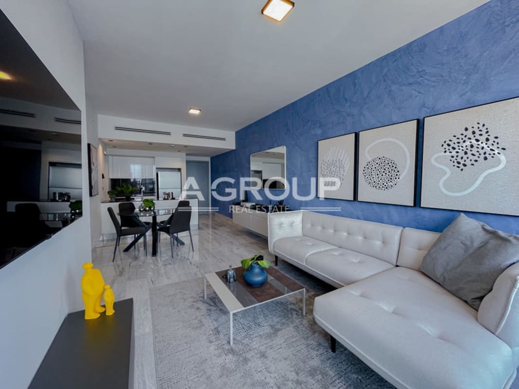 Modern master suite with skyline and ocean views, floor-to-ceiling windows at Nuovo by Armani Casa Panama