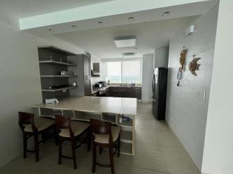 Contemporary kitchen with stainless appliances Lighthouse Beach Tower Playa Blanca Panama
