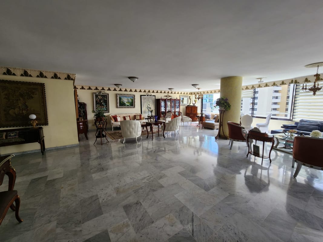 Bathroom with glass-enclosed shower and modern fixtures in apartment Punta Paitilla Panama