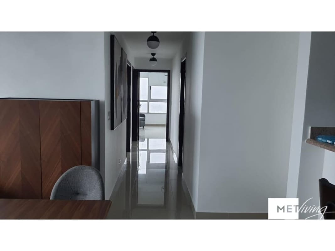 Modern apartment kitchen with granite countertops in PH Top Tower Costa del Este Panama