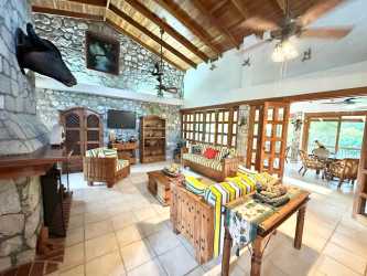 Separate guest house with terrace in lush garden setting mountain estate for sale Coclé Panama