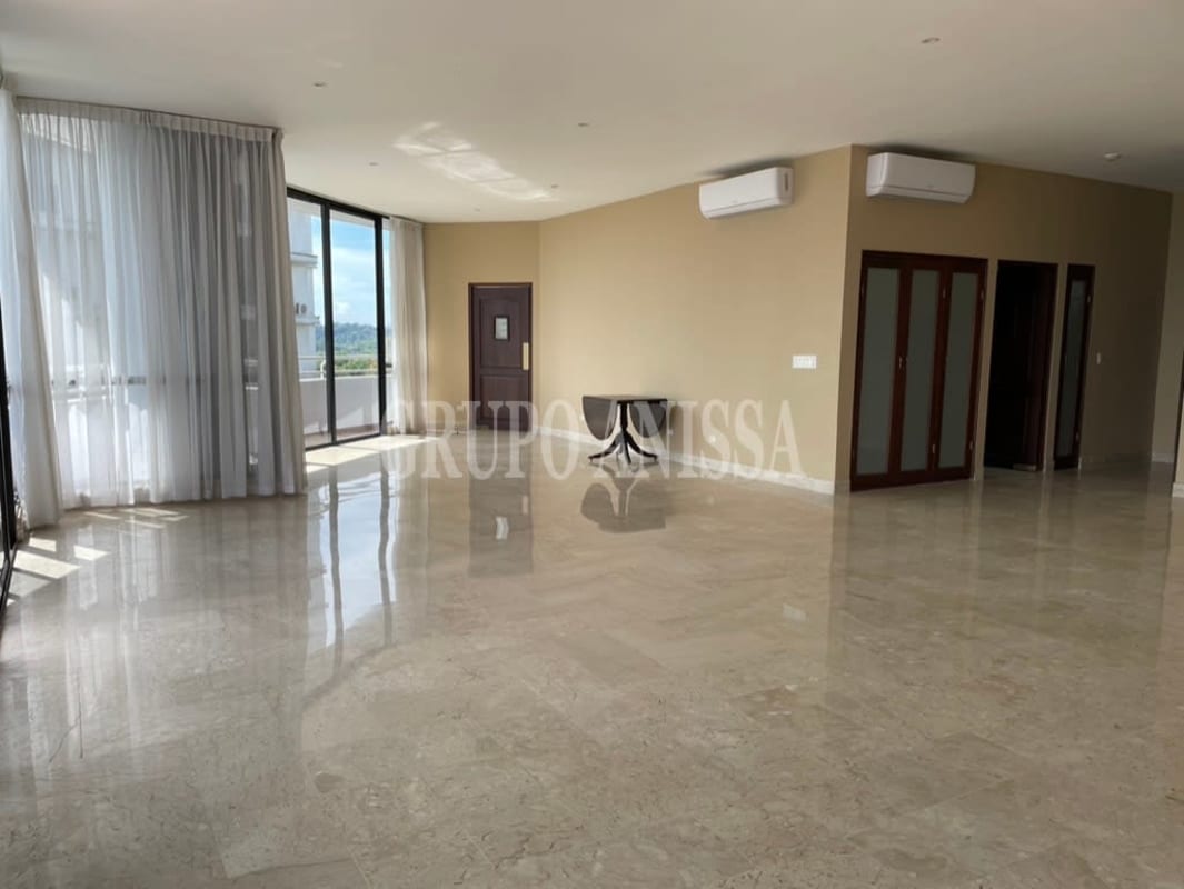 Balcony overlooking Panama skyline in PH La Cresta Palace luxury apartment