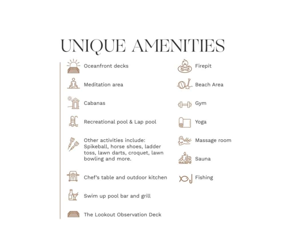 Extensive oceanfront luxury amenities meditation pools firepit gym spa The Palms Beach Resort Panama