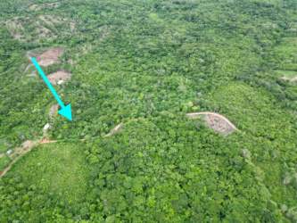 Aerial image highlighting the large wooded property parcel in Toabré Penonomé Coclé Panama