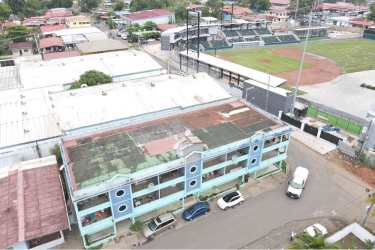 Aerial image of investment building near Estadio Justino Salinas Barrio Colón La Chorrera Panama