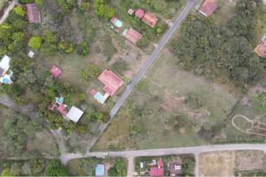 Aerial view with beach, Atlantic Ocean, condos, green areas and houses Nueva Gorgona Panama