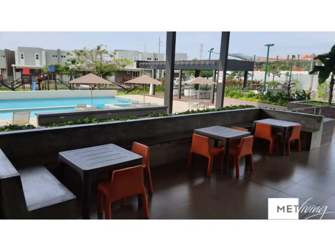 Large swimming pool, playground and patio seating PH Victoria Panama