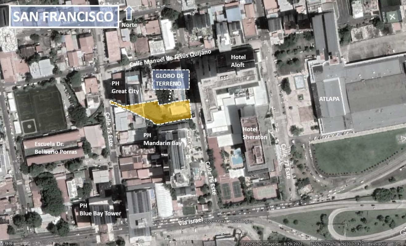 Setback zoning diagram for future high-rise mixed-use building in San Francisco Panama