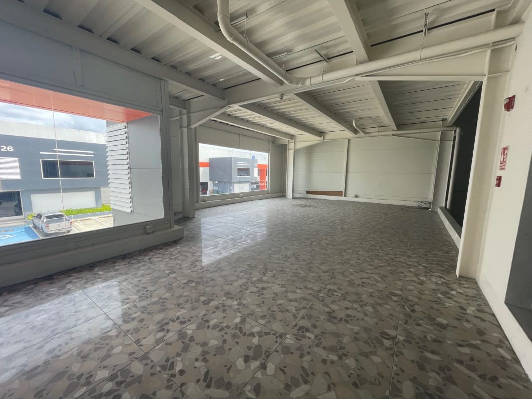 Industrial commercial space at Panapark with large windows and terrazzo floors