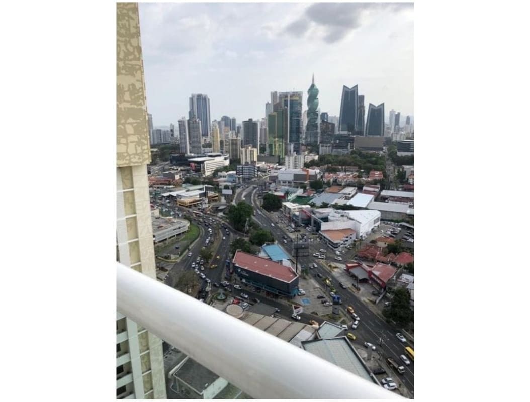 Panama skyline from private balcony of luxurious apartment in PH The Towers San Francisco