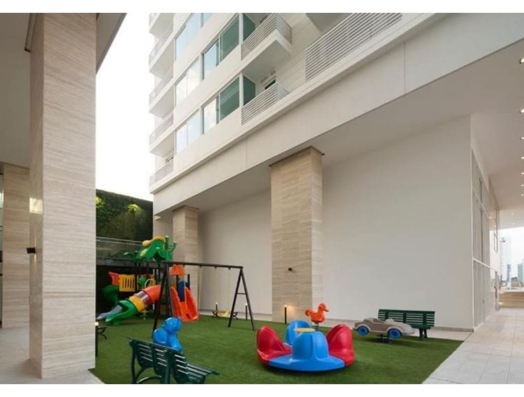 Elegant bathroom with marble, double sink vanity PH The Towers San Francisco Panama