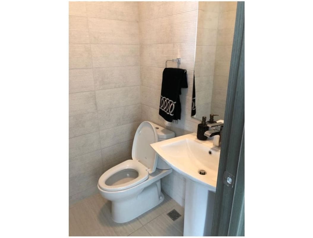 Bathroom with marble and modern fixtures walk-in shower at PH The Towers Panama