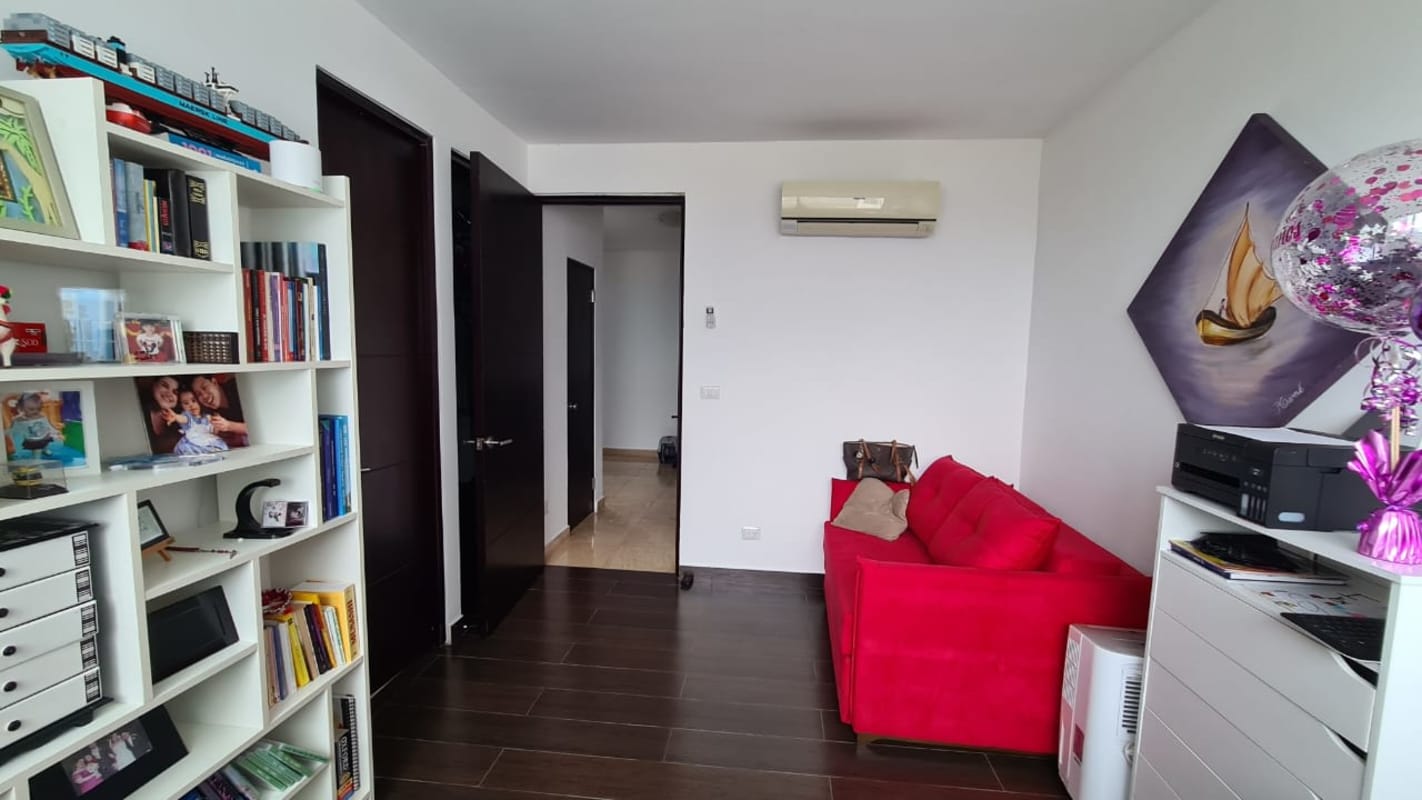 Modern bathroom marble tiles glass shower PH Pearl on the Sea Costa del Este Panama