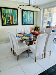 Spacious condo kitchen with island and modern appliances in Bijao Beach Resort Panama
