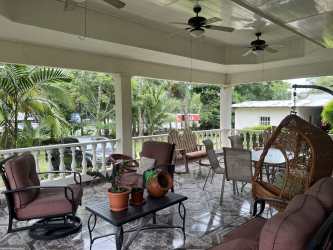 Patio space with ceiling fans open to mountain views estate Bugaba Chiriqui