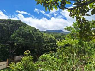 View over green hills and valley with blue skies in Boquete Panama ideal for development