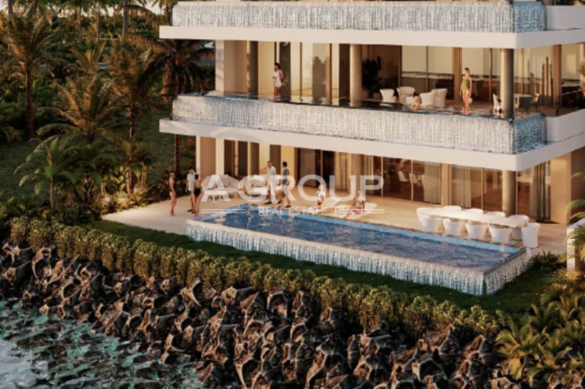 Luxury oceanfront condo with waterfall edge infinity pools and tropical landscaping Ocean Reef Panama City