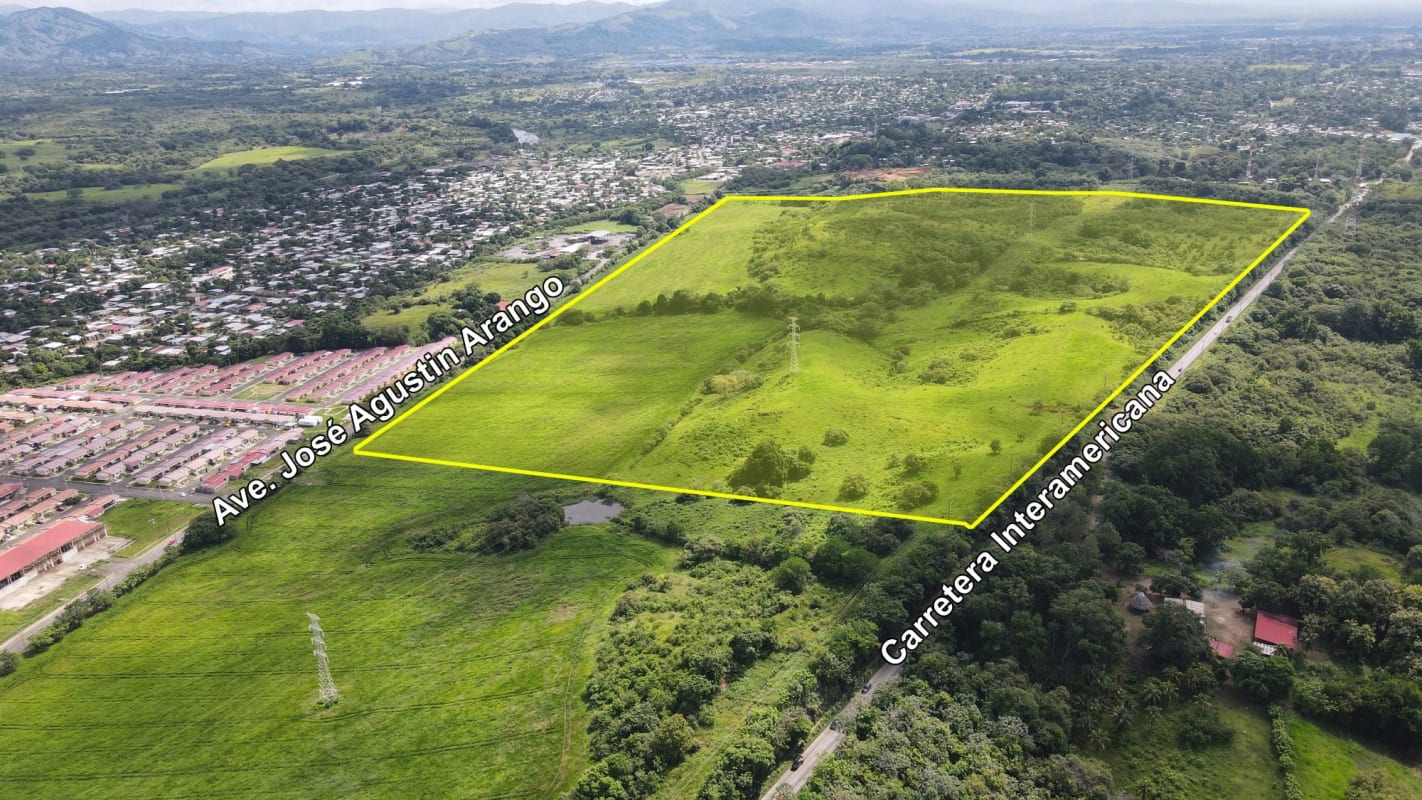 Commercial development land beside Panamerican Highway Pacora Panama aerial view