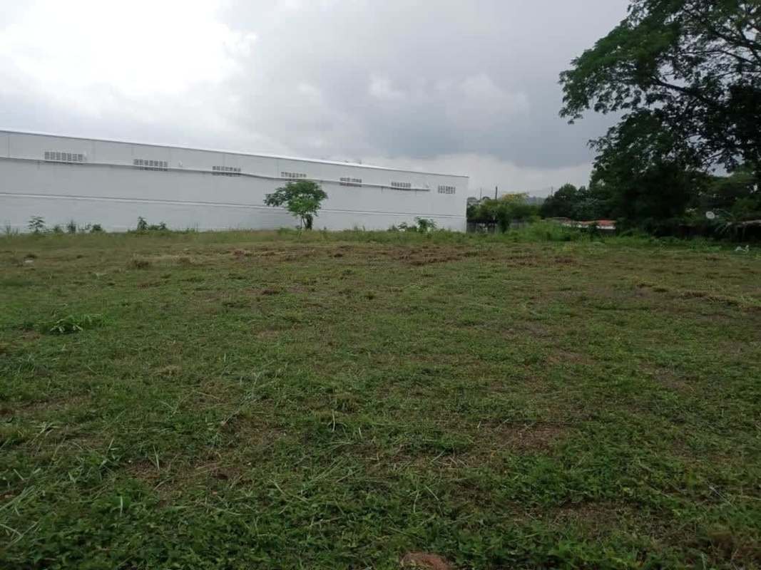 Open grass plot with nearby university, metro line and busy road in Panama City