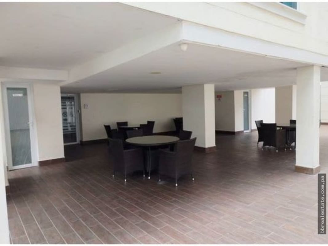 Covered social area with seating outside PH Belview Towers Panama