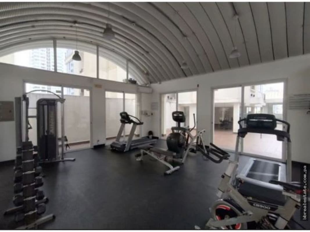 Modern gym with cardio and weight equipment PH Belview Towers Panama