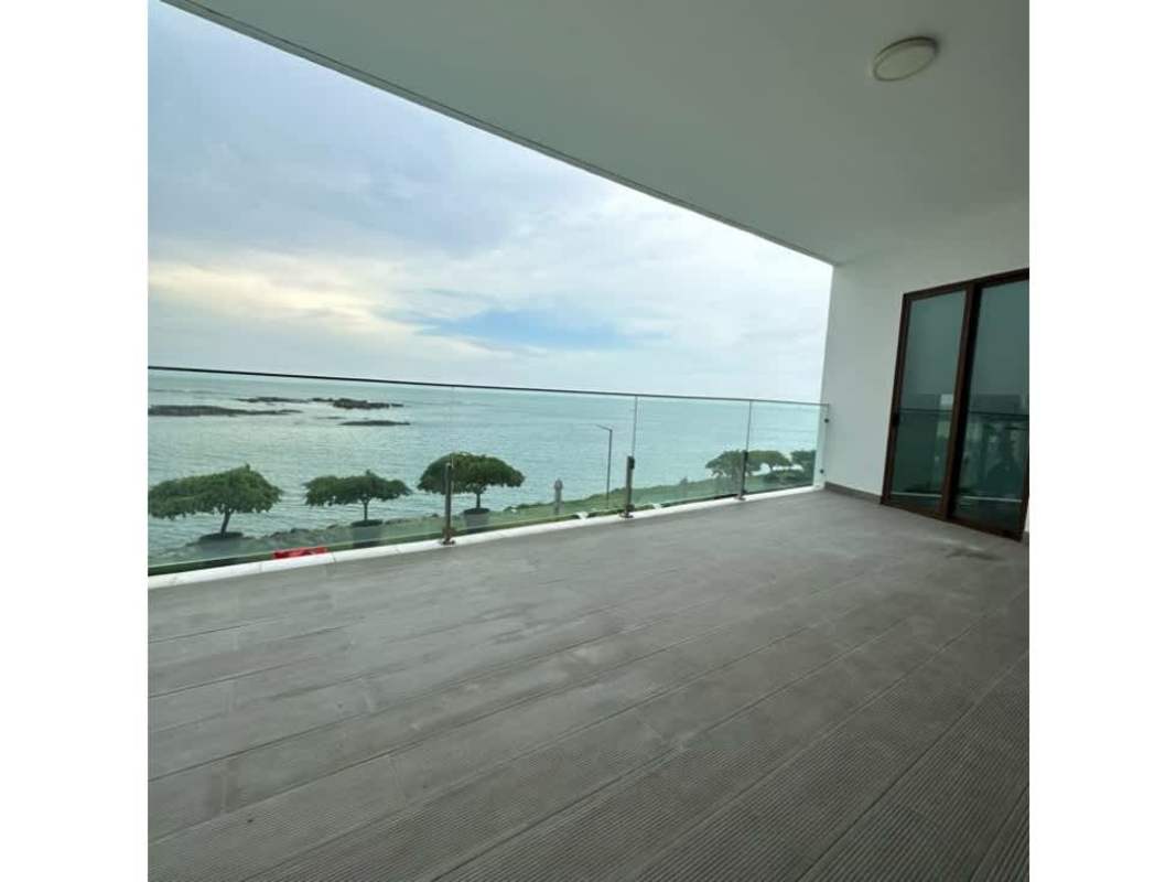 Master suite with floor to ceiling ocean view windows PH The Residences Punta Pacífica Panama luxury apartment