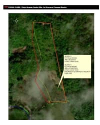 Aerial view of forested property with boundary outlines in Santa Rita Clark Farms Panama