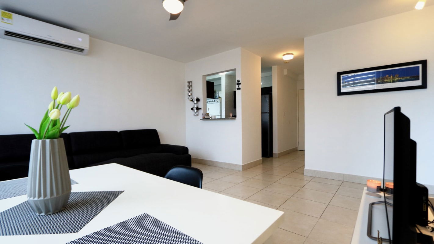 Open living dining space with natural light and skyline views in PH Vivendi Towers Tower 400 Panama City