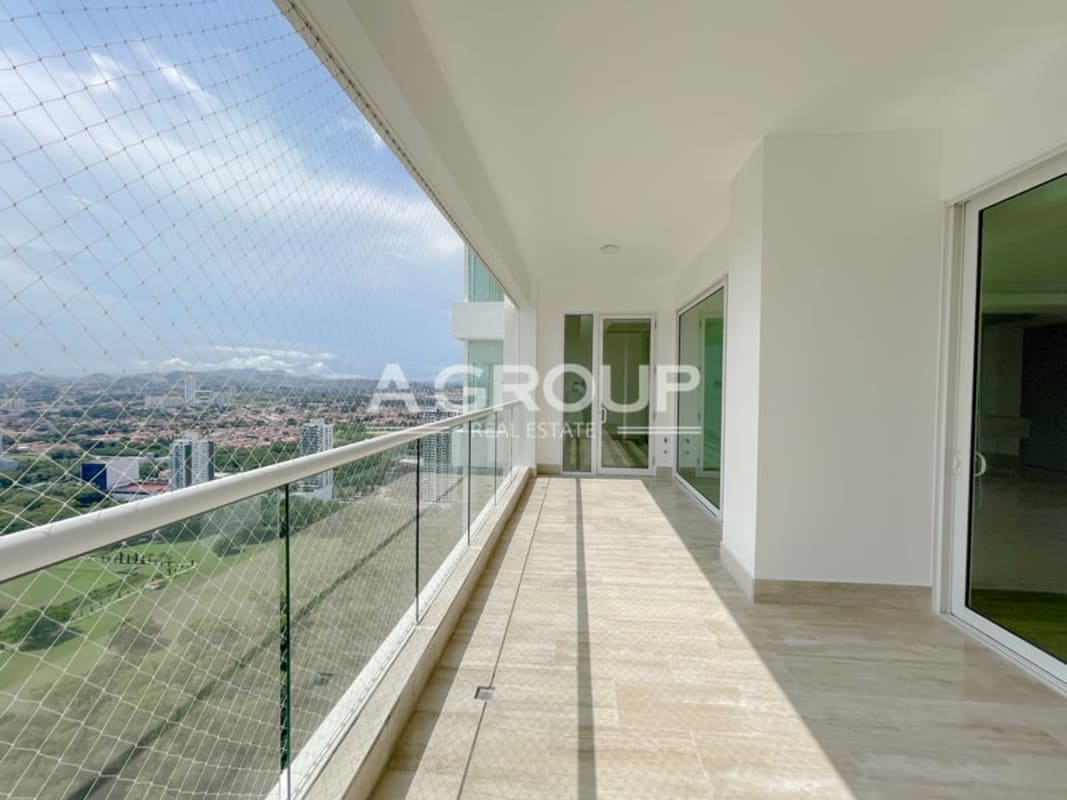 Large master bedroom with balcony access and ocean view PH Aria Costa del Este Panama
