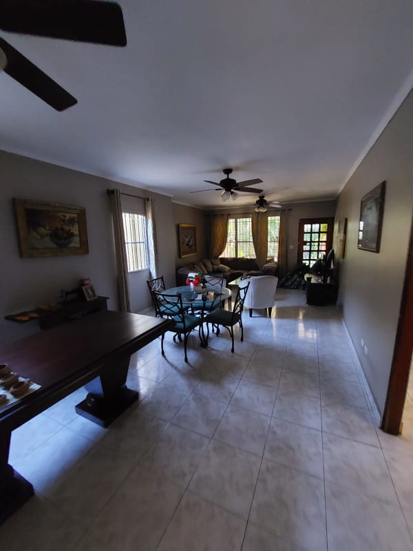 Home office space with shelving wooden storage Villa de las Fuentes Panama