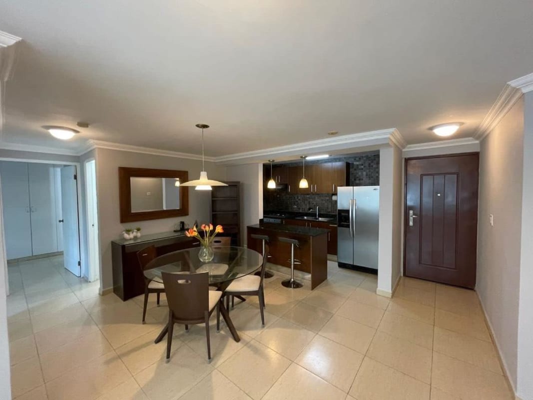 Kitchen equipped with refrigerator, stove, oven and washer in PH Sunflower Panama City