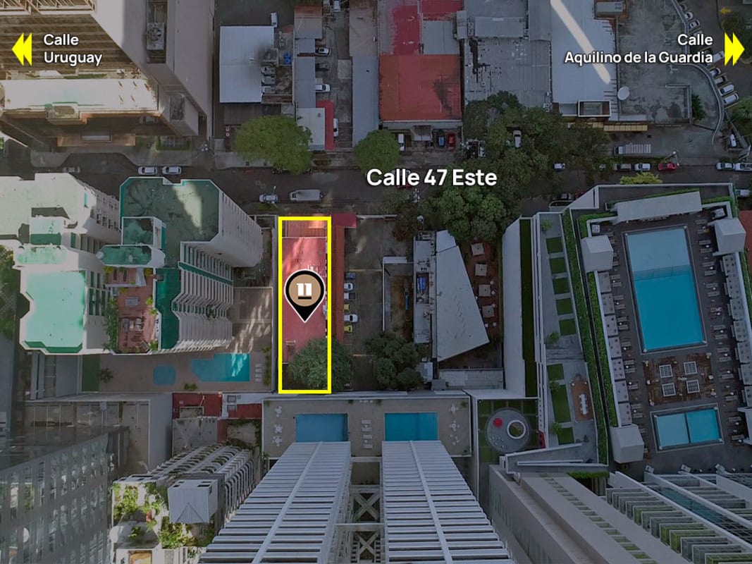 Restaurant dining room with patterned tile floor and large windows Marbella Calle Uruguay Panama City