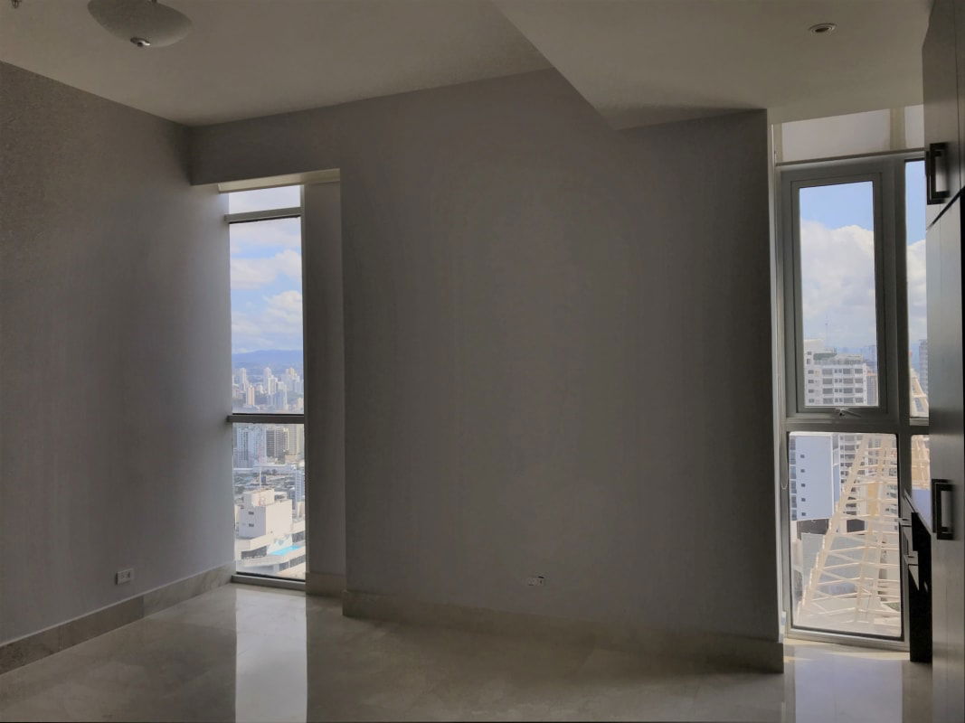 Private master bedroom with city and sea view large walk-in closet and ensuite bath The Point Panama
