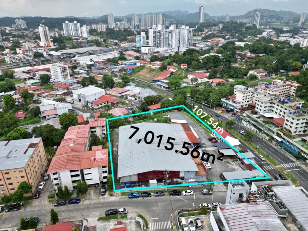 Outstanding 7,015m2 Commercial Lot with 107m Frontage 12 de Octubre Panama