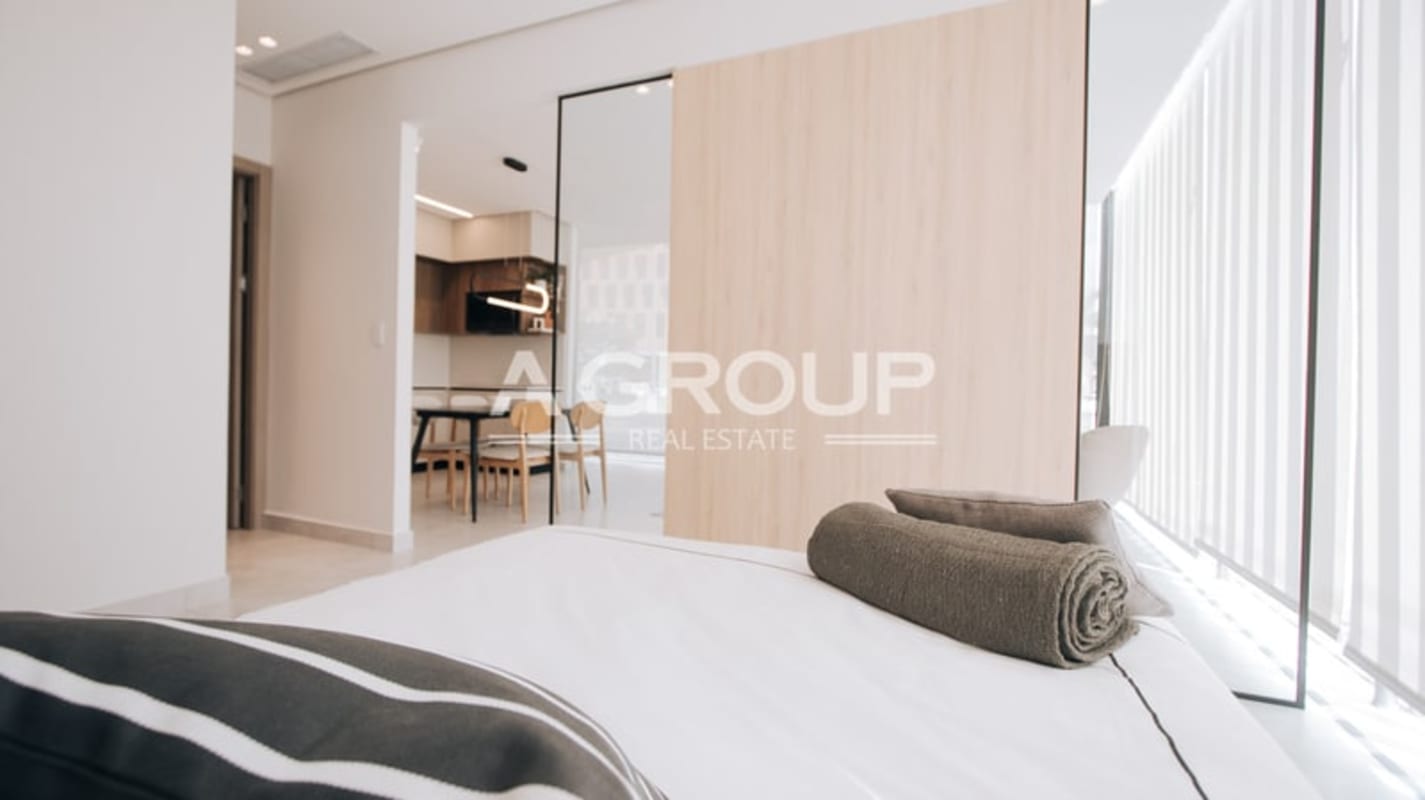 Spacious minimalist bedroom with natural light Generation Tower Costa del Este Panama