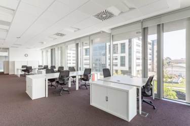 Bright office with large windows inside PH Atlantic Plaza Colon Free Zone Panama