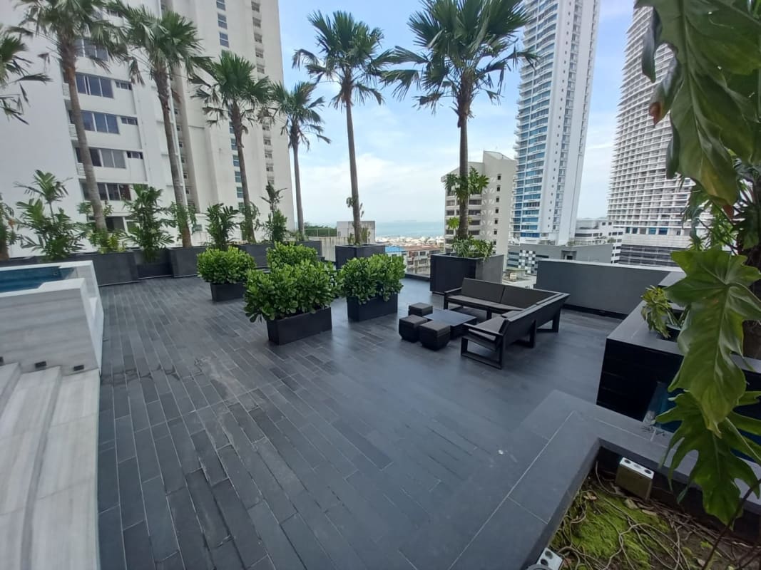 Elegant luxury lobby furnished by Armani Casa at PH Nuovo Avenida Balboa Panama