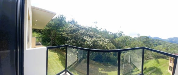 Contemporary bathroom with granite countertop, vessel sink in new home Altos del María Panama