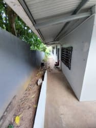 Spacious backyard garden area with trees and planting space at Panama investment property