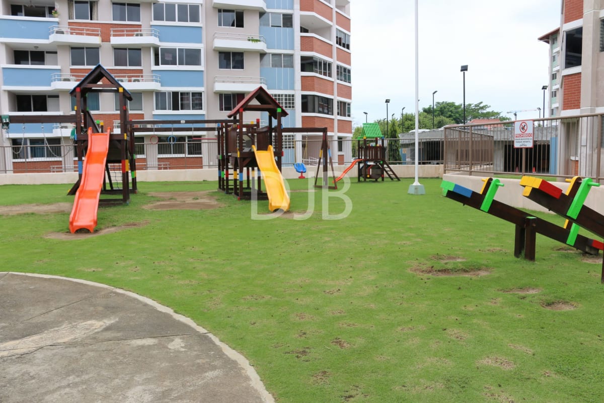 Modern residential apartment exterior PH Residencial Llano Bonito secure complex in Panama