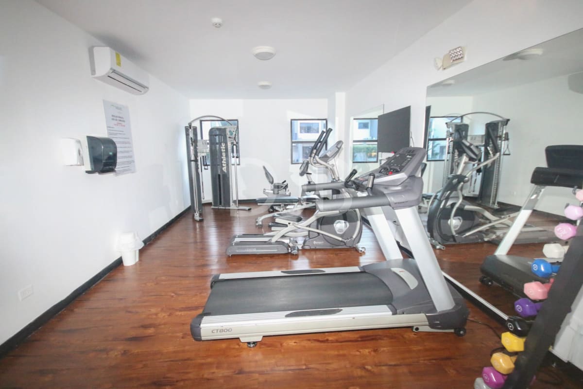 Secure gated entrance of PH Mont Blanc community Brisas del Golf Panama City