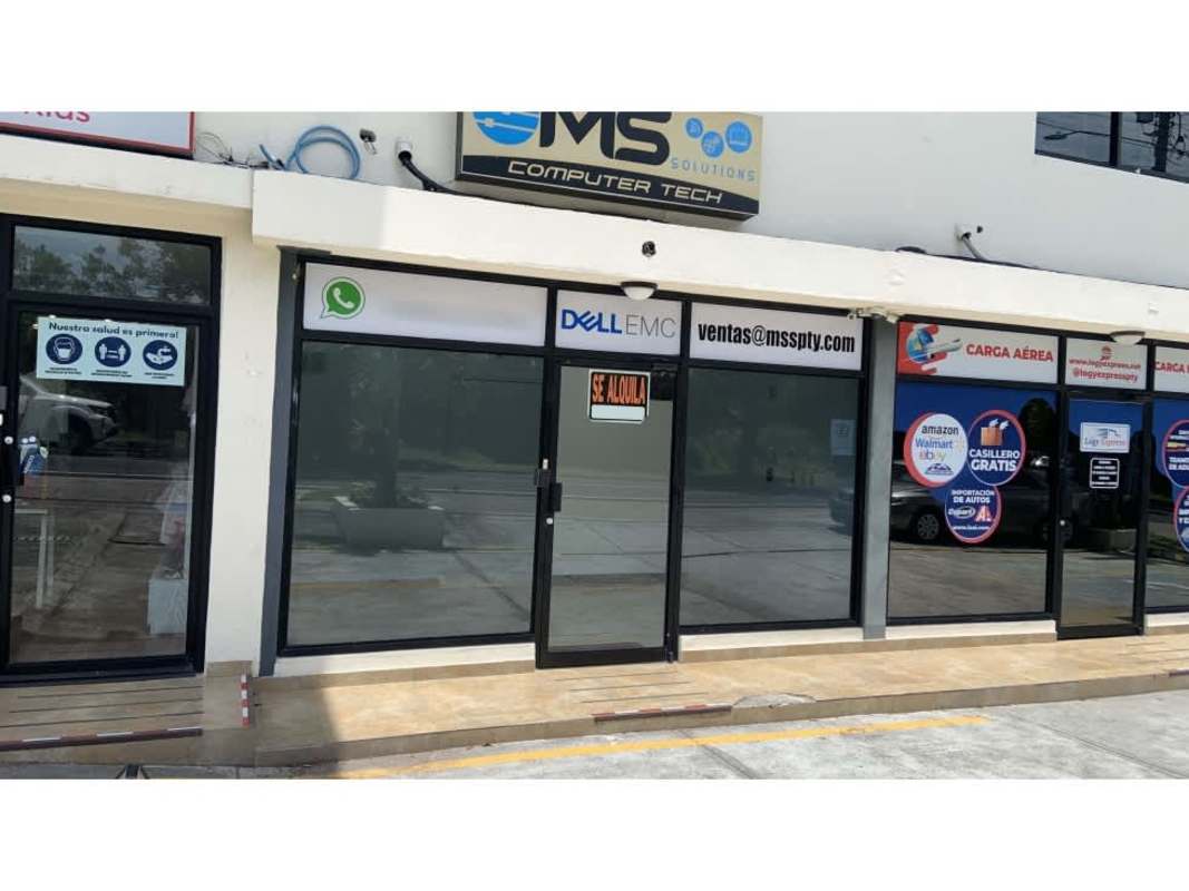 Glass facade retail space with business signage ready, commercial plaza in Santa Elena Panama