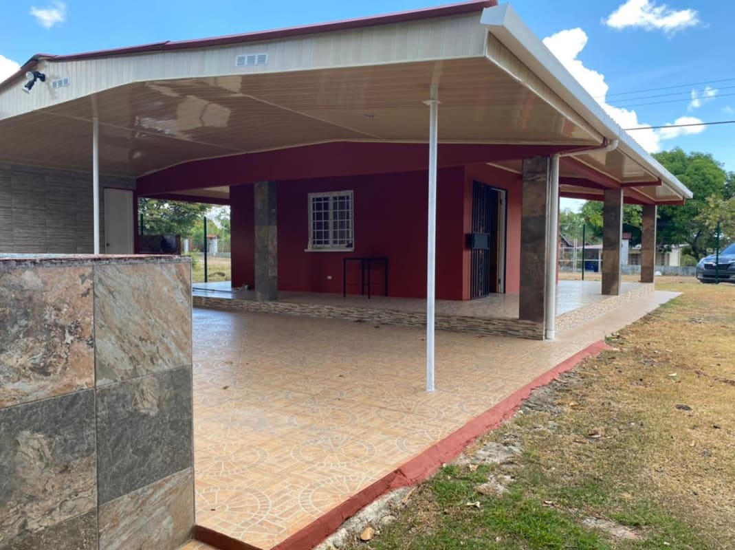 Private rural home pool above ground with tile surround, barbecue station at Praderas de Utivé Pacora Panama