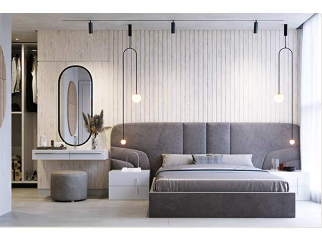 Contemporary kitchen design with cabinetry at 5Cero4 Park Residences in Coco del Mar Panama