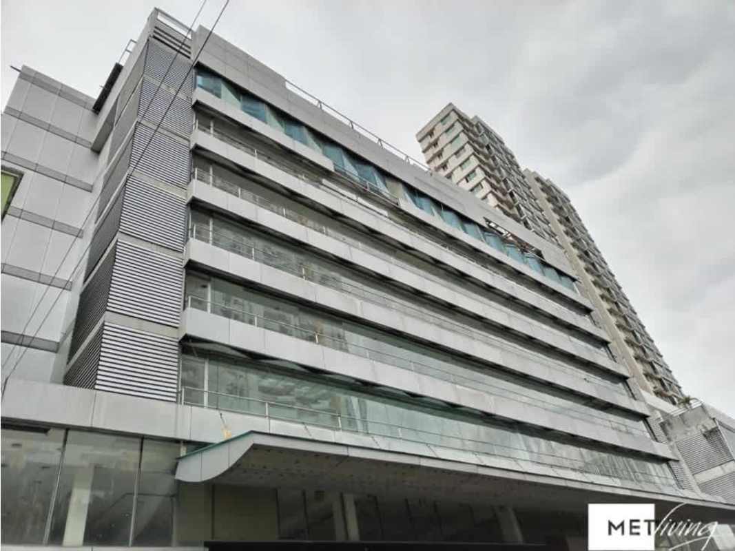 Modern glass and concrete multi-level building for sale on Via España Panama City