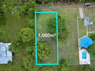 Aerial rectangular plot marked in Coronado Panama close to golf and beach