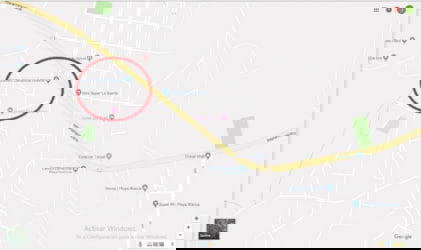 Digital satellite map highlighting property location close to Playa Blanca Beach in Río Hato, Panama