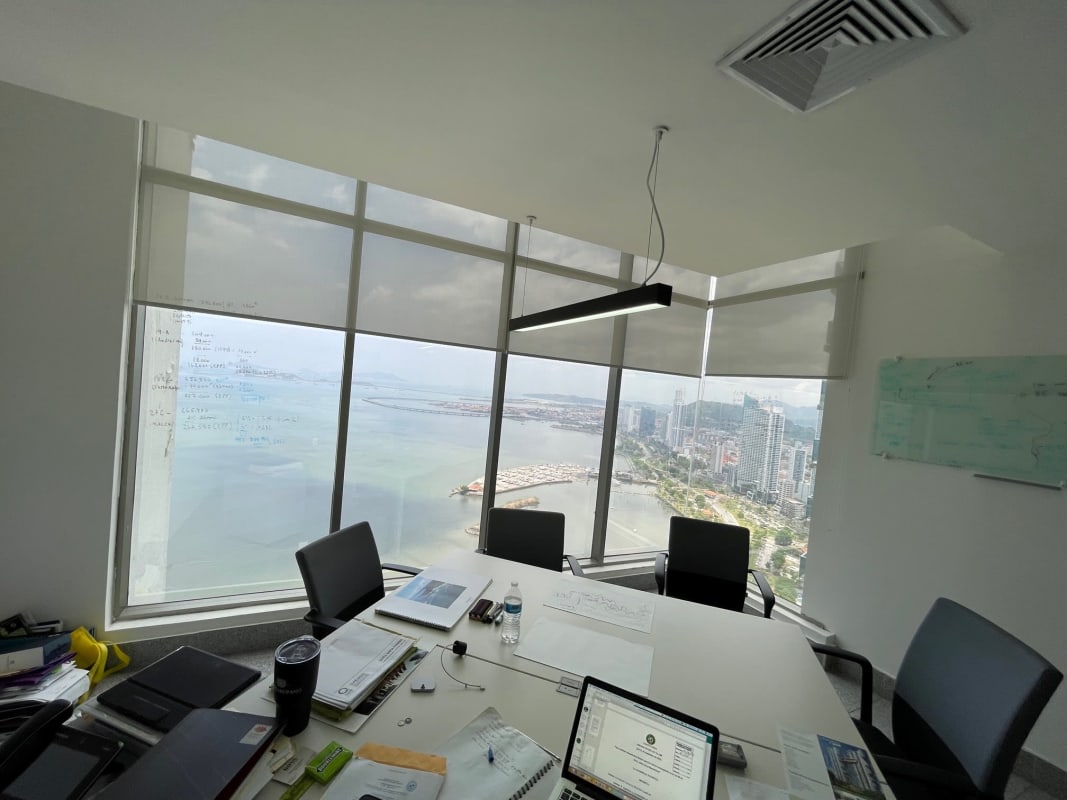 Office space with panoramic view of Panama Bay, marina and skyline from PH BICSA Panama City