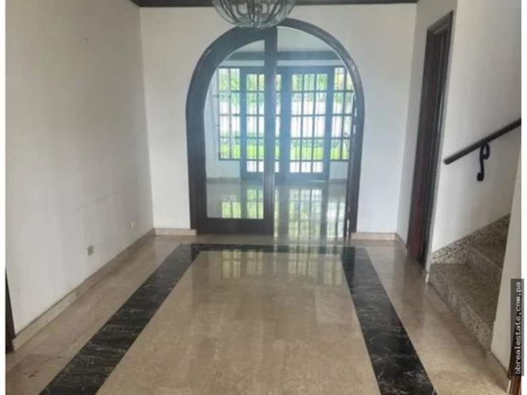 Marble flooring hallway archway staircase in house for rent Altos del Golf Panama